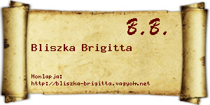 Bliszka Brigitta névjegykártya